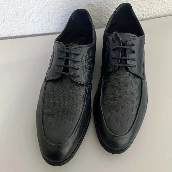 Men's Classic Premium‎ Leather Dress ShoesLace-Up Oxford Navy Leather Outsole